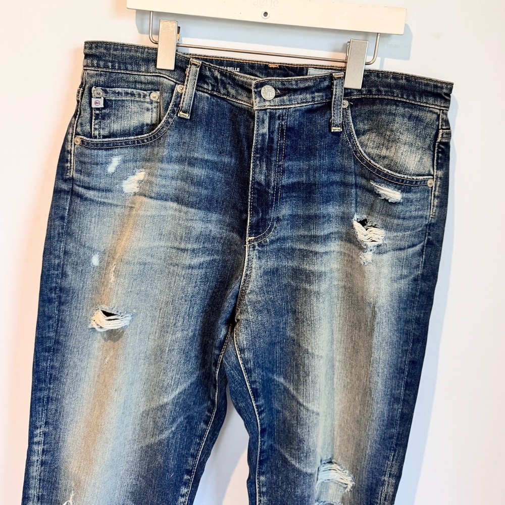 AG The Isabelle High Rise Straight Crop Jeans AG41310 BW 19023 Distressed Sz 31R - Picture 8 of 10